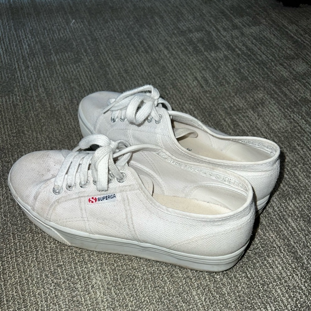 Superga 2790 White Platform Sneakers